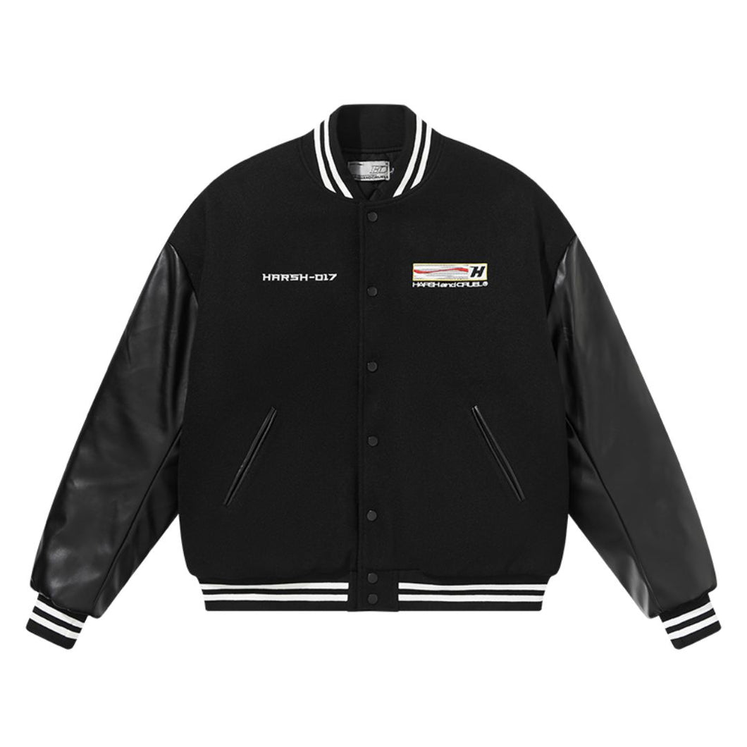 Voice Down Embroidered Varsity Jacket