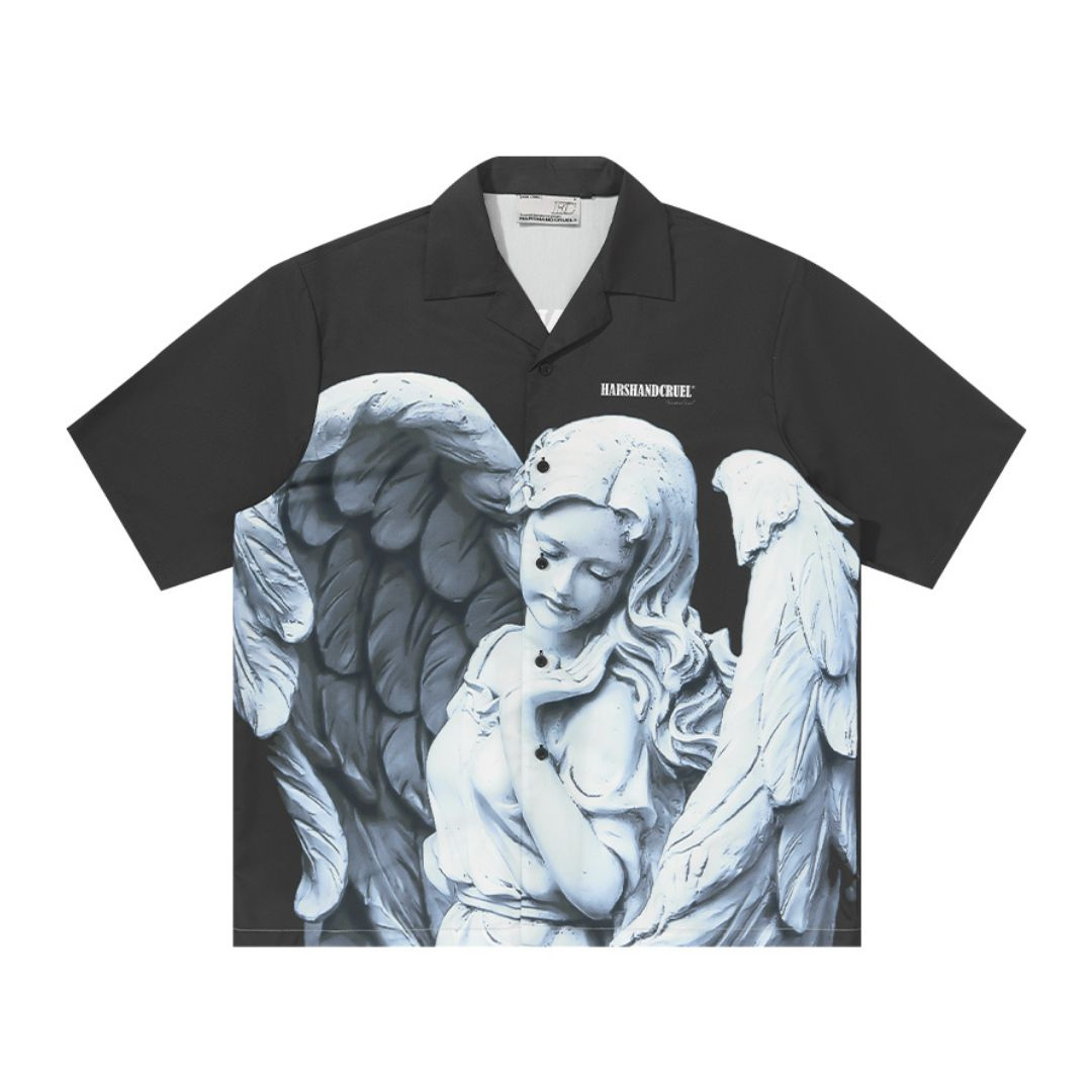 Cherub Statue Cuban Shirt