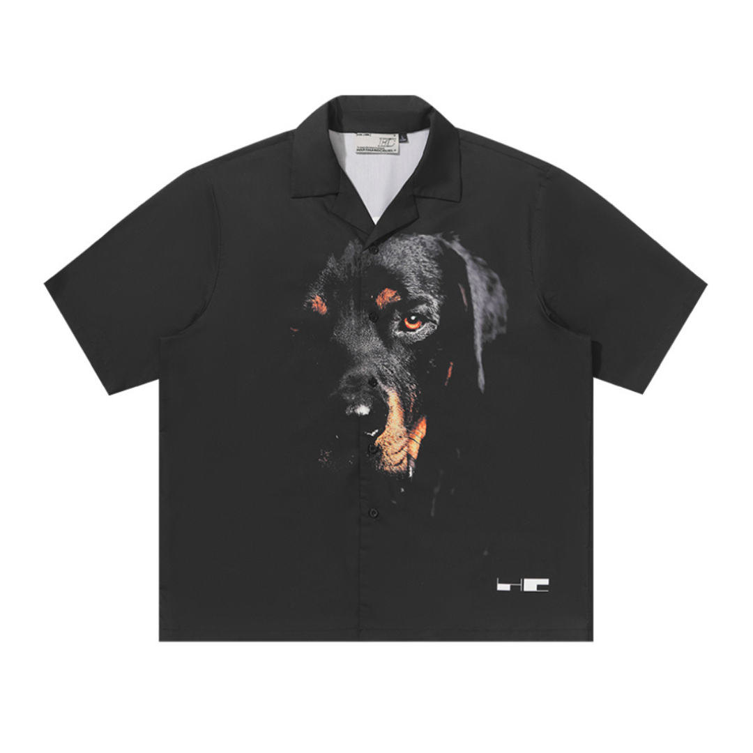 Rottweiler Printed Cuban Shirt