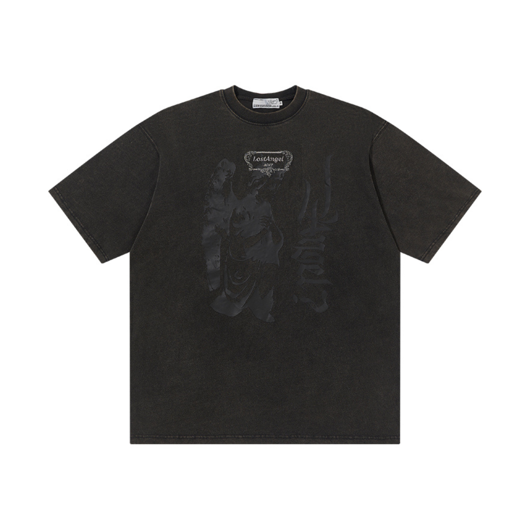 Lost Angel Embroidered Foam Print Tee