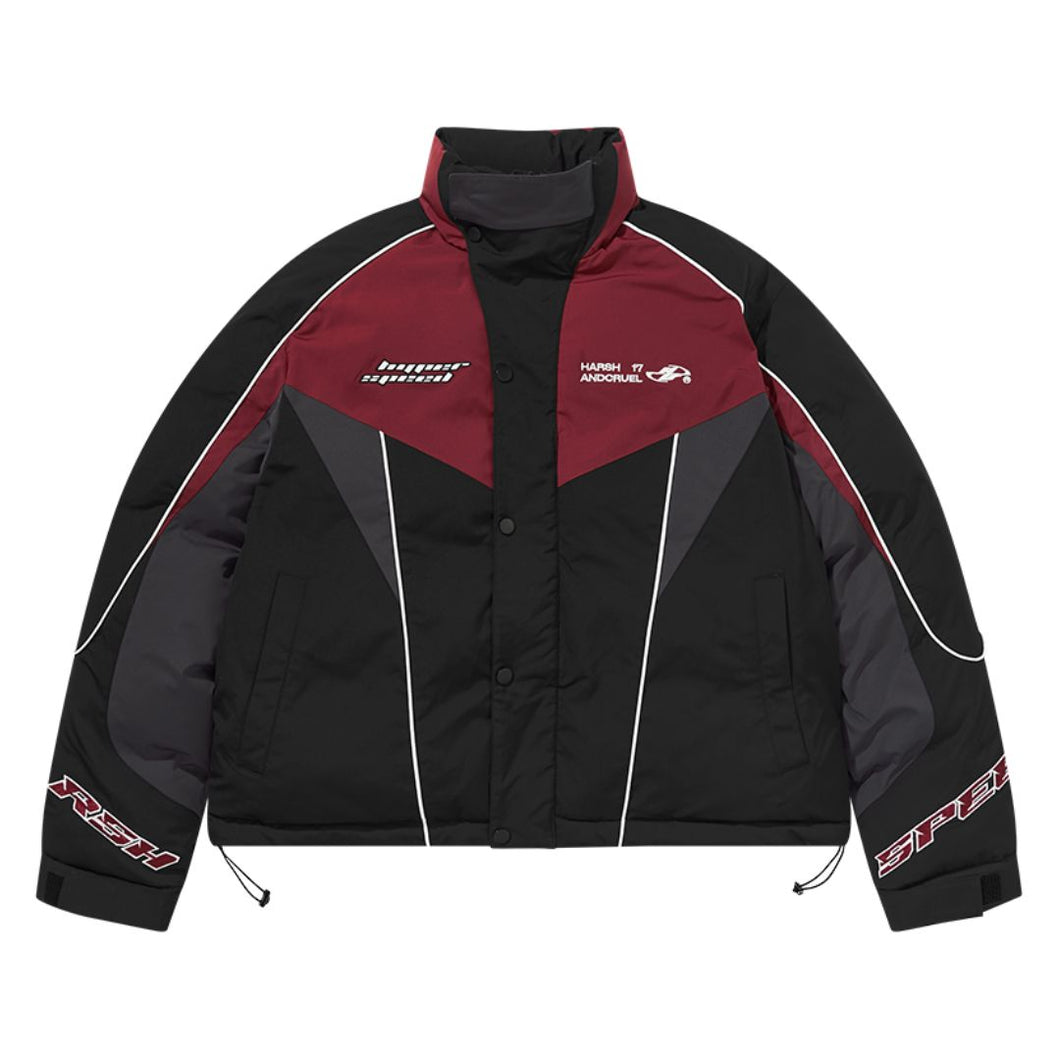 Patchwork Embroidered Racing Down Jacket