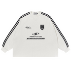 Embroidered Logo Striped Jersey L/S Tee