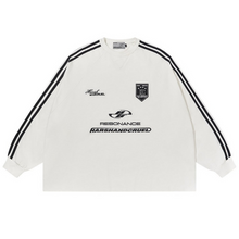 Load image into Gallery viewer, Embroidered Logo Striped Jersey L/S Tee
