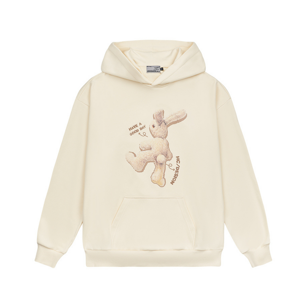 Rabbit Peluche Printed Hoodie