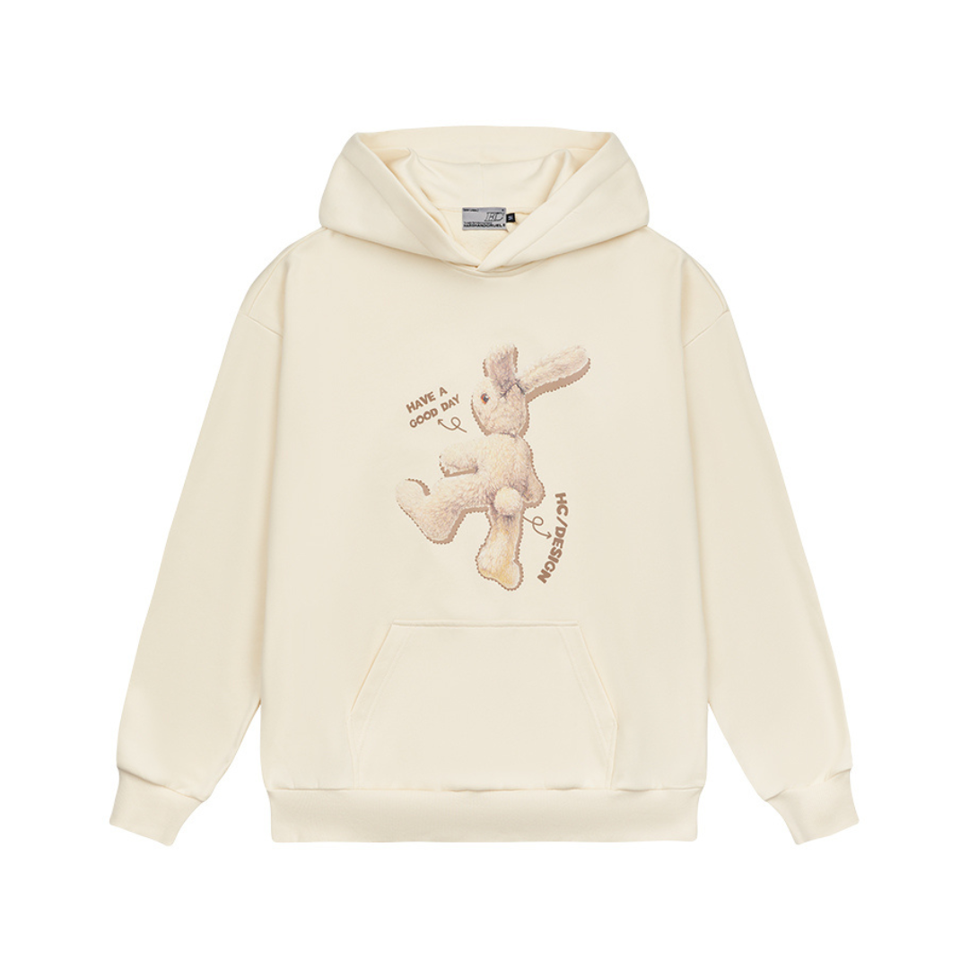Rabbit Peluche Printed Hoodie