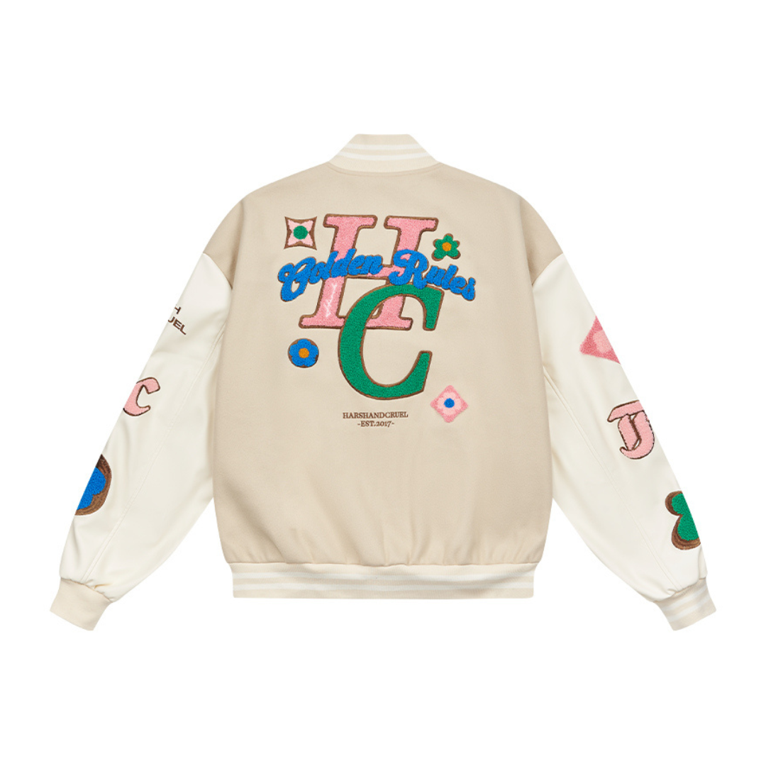 Golden Rules Embroidered Varsity Jacket – Harsh and Cruel