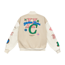 Load image into Gallery viewer, Golden Rules Embroidered Varsity Jacket
