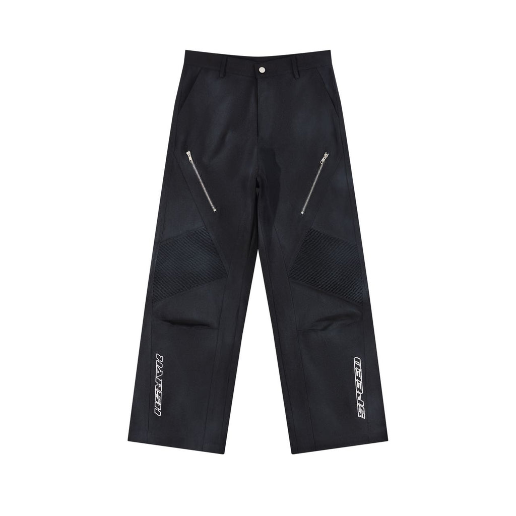 Racing Embroidered Patchwork Trousers