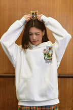 Embroidered patches Fleece Hoodie