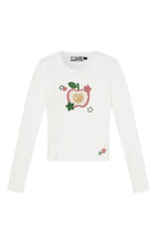 Cartoon Apple Embroidery Tee