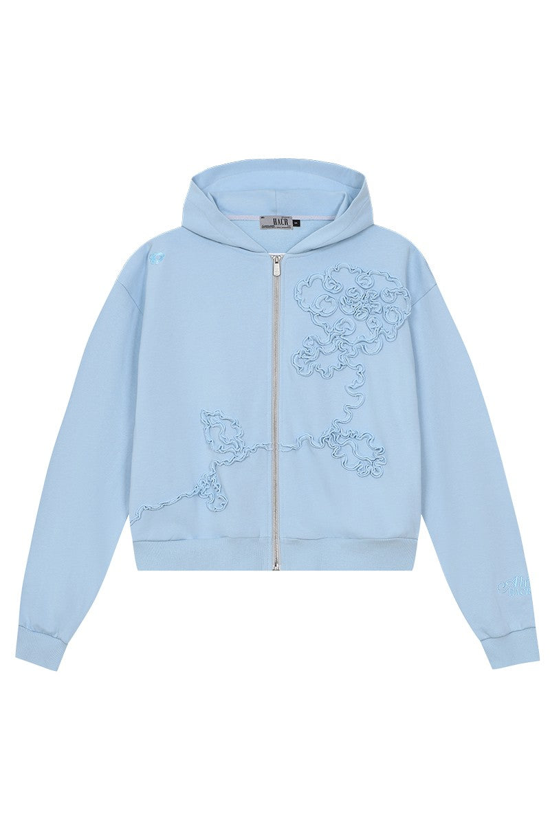 3D Embroidered Floral P00000000attern Hoodie