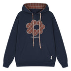 Flower Plaid Embroidered Hoodie