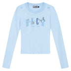 Slim Fit Blue Embroidered Tee