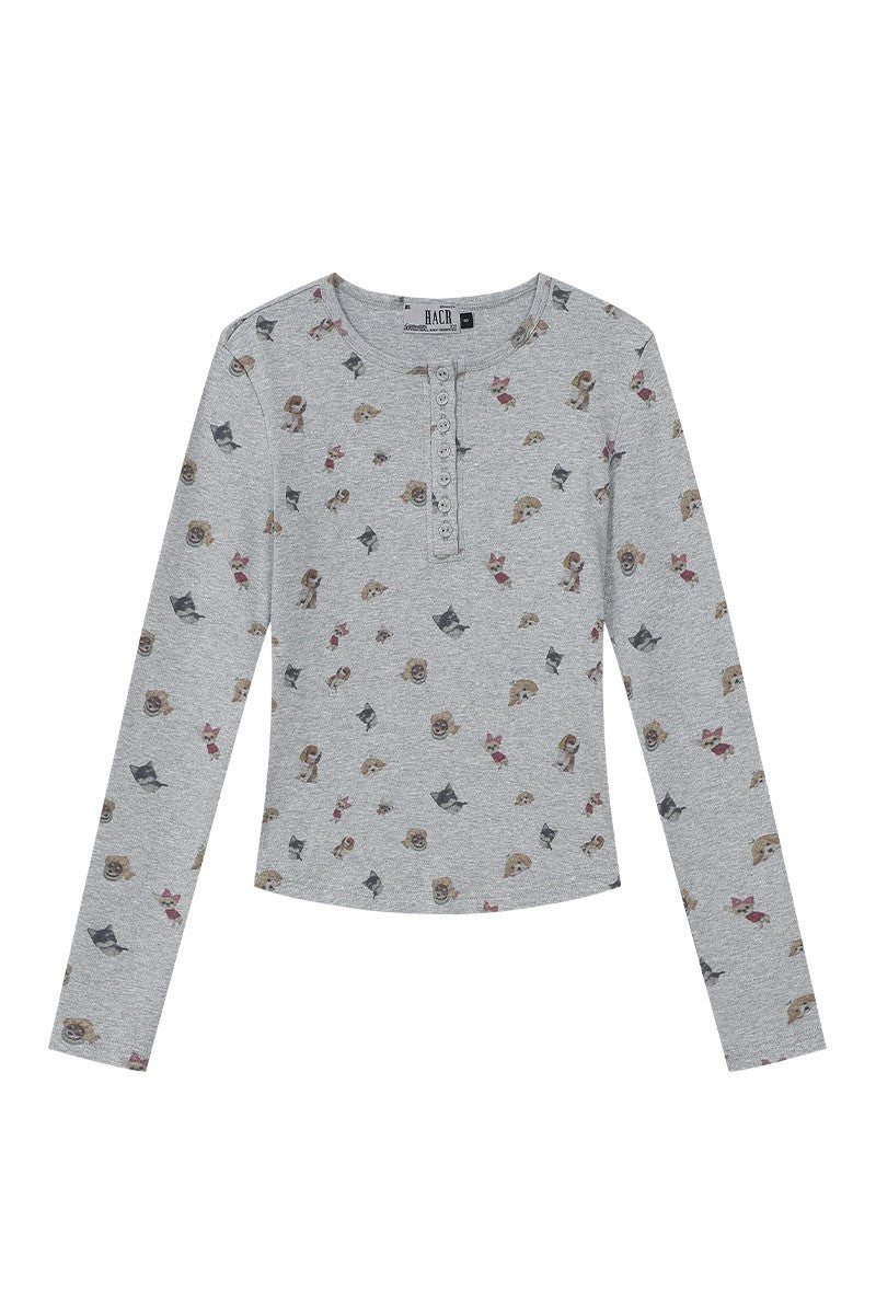 Sketch Dog Henley Tee