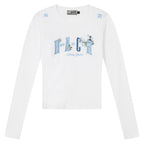 Slim Fit Blue Embroidered Tee