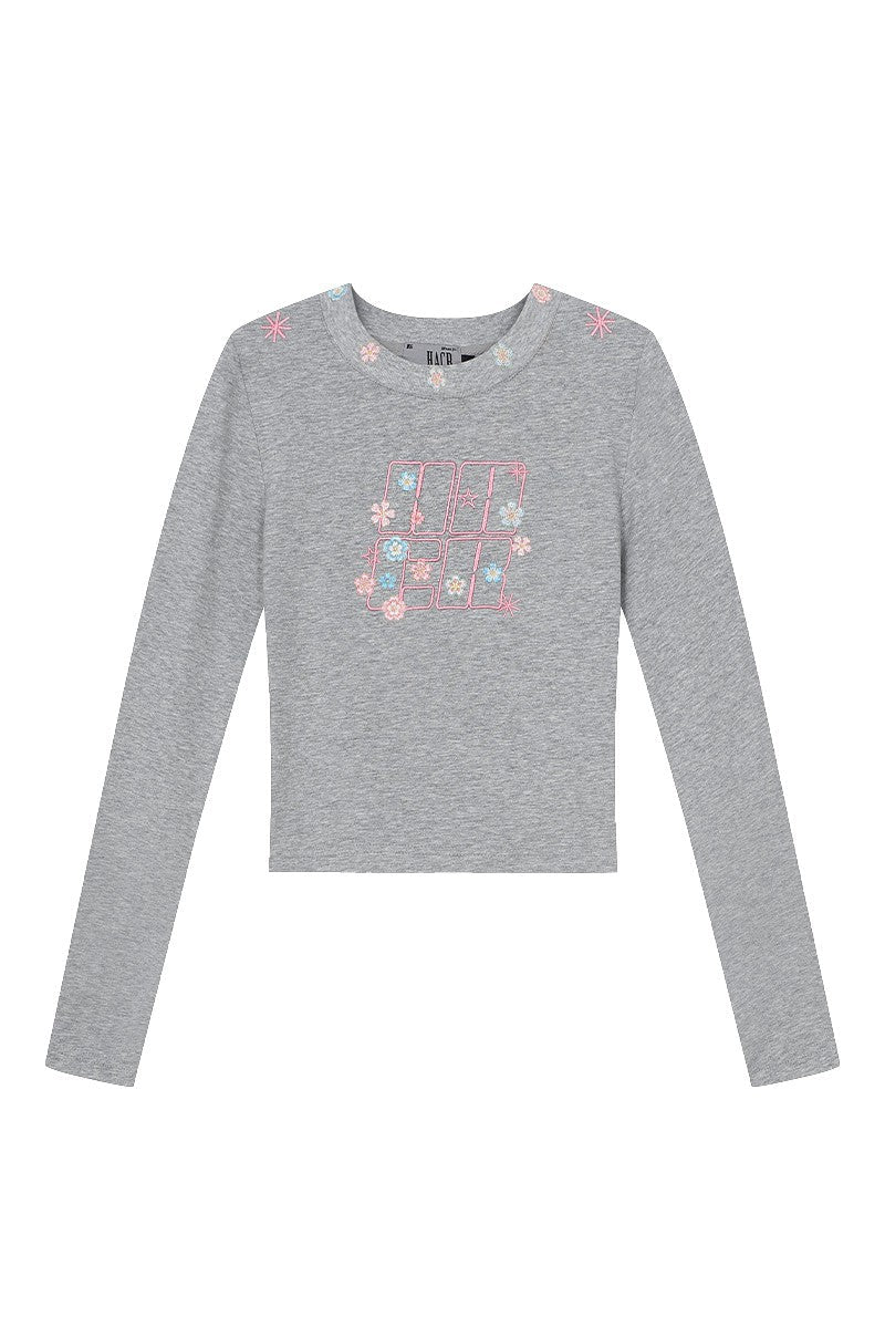 Floral Stamp Slim Fit Tee