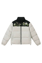 Load image into Gallery viewer, Colorblock Floral Embroidered Puffer
