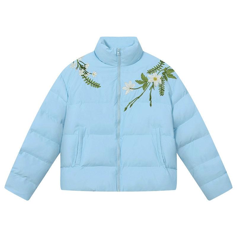 Floral Embroidered Down Jacket