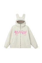 Furry Ears Butterfly Patch Sherpa Jacket