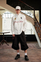 Oxford Embroidered Loose Fit Shirt