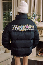 Load image into Gallery viewer, Cutout Cartoon Embroidered Puffer Jacket
