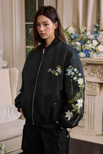 Load image into Gallery viewer, Floral Embroidered Bomber Jacket
