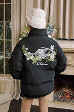 Load image into Gallery viewer, Lace Floral Embroidered Oversized Puffer
