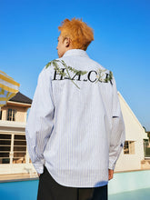 Load image into Gallery viewer, Striped Embroidered Casual Shirt Jacket
