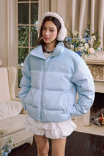 Load image into Gallery viewer, Retro PU Lace Panel Short Puffer
