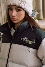 Load image into Gallery viewer, Handwritten Floral Embroidered Puffer Jacket
