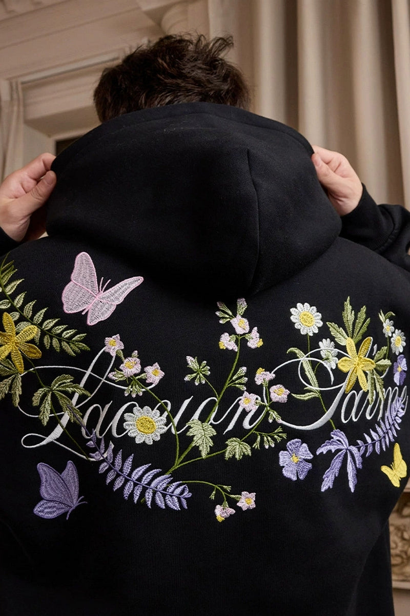 Colorful Floral Embroidery Pullover Hoodie – Harsh and Cruel