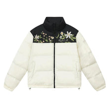 Load image into Gallery viewer, Colorblock Floral Embroidered Puffer
