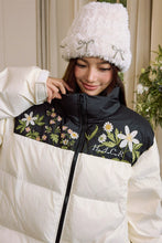 Load image into Gallery viewer, Colorblock Floral Embroidered Puffer
