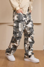 Load image into Gallery viewer, Washed Camo Straight Cargo Pants
