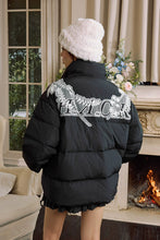 Load image into Gallery viewer, Lace Floral Wreath Embroidered Puffer
