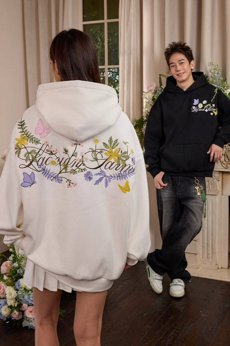 Colorful Floral Embroidery Pullover Hoodie – Harsh and Cruel