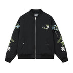 Floral Embroidered Bomber Jacket