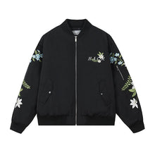 Load image into Gallery viewer, Floral Embroidered Bomber Jacket
