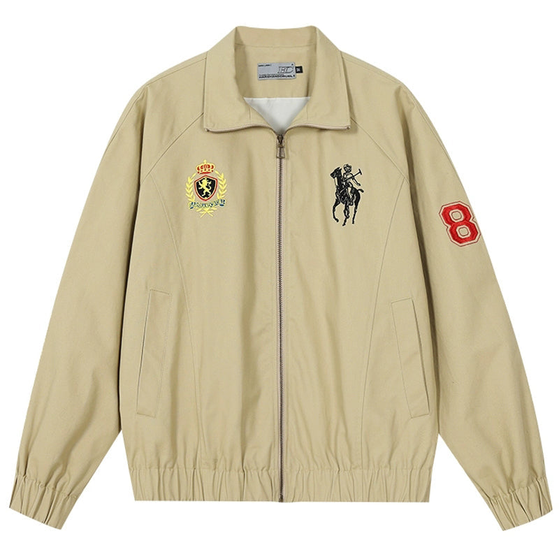 Embroidered Harrington Casual Jacket