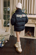 Load image into Gallery viewer, Cutout Cartoon Embroidered Puffer Jacket
