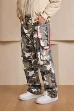 Load image into Gallery viewer, Washed Camo Straight Cargo Pants
