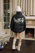 Load image into Gallery viewer, Lace Floral Embroidered Oversized Puffer
