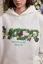 Butterfly Logo Loose Fleece Hoodie