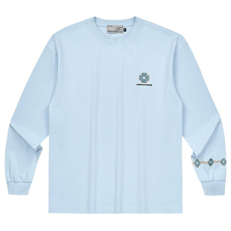 Clover Embroidery Long Sleeve Tee