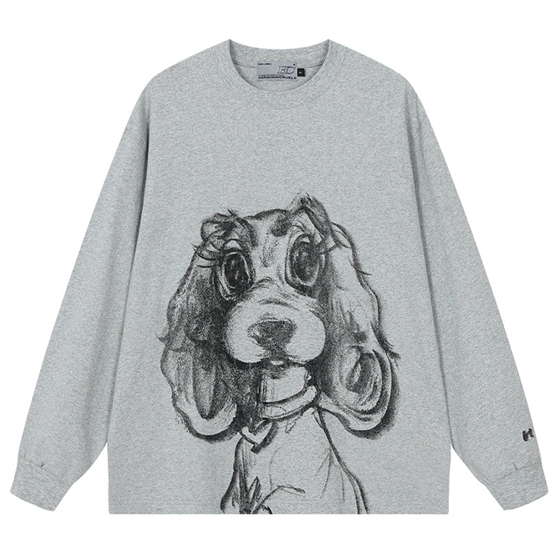 Hand-Drawn Dog Loose Fit Tee