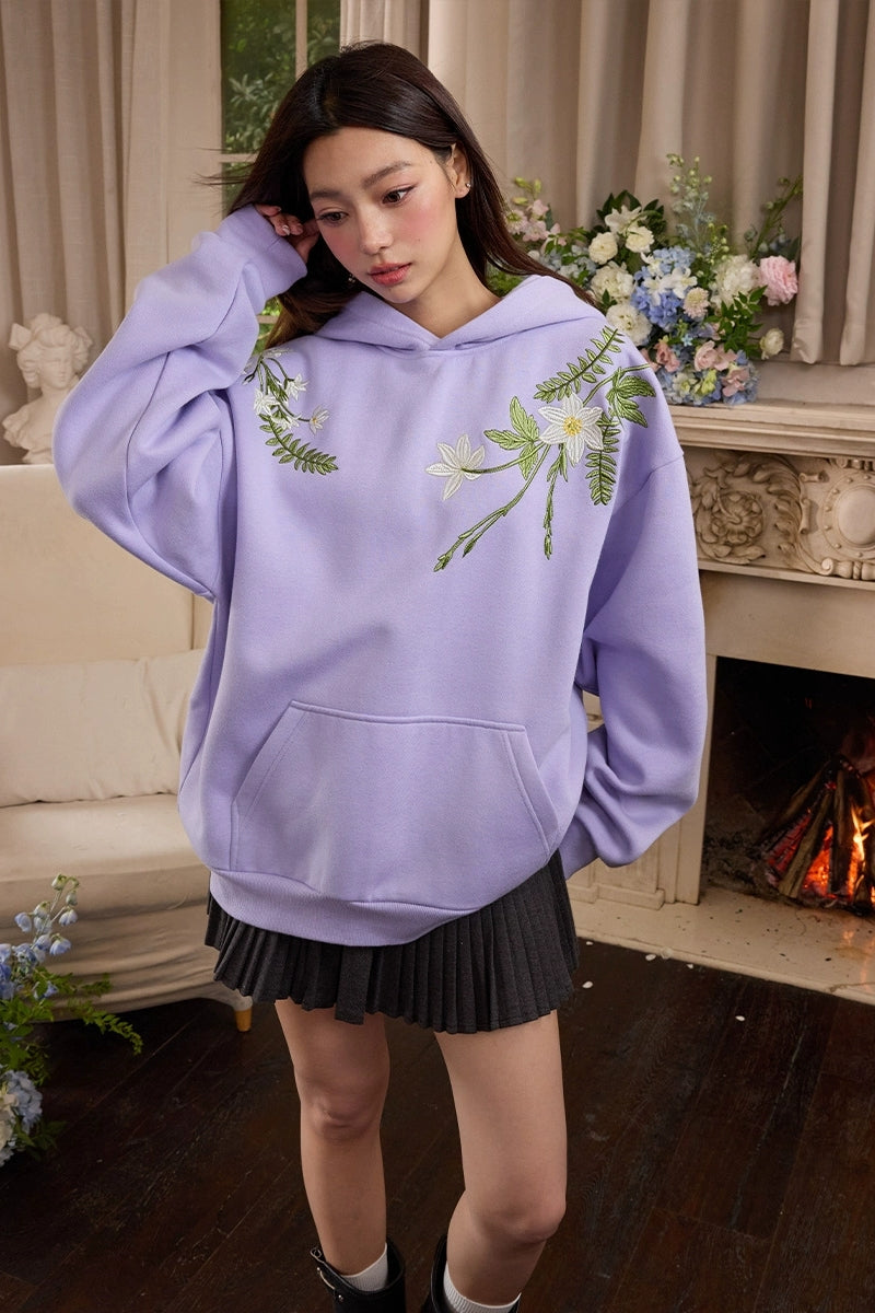 Floral Embroidery Logo Zip Up Hoodie – Harsh and Cruel