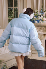 Load image into Gallery viewer, Retro PU Lace Panel Short Puffer
