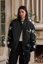 Load image into Gallery viewer, Floral Embroidered Bomber Jacket
