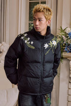 Load image into Gallery viewer, White Floral Wreath Embroidered Puffer
