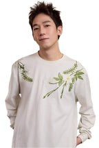 Botanical Embroidery Long Sleeve Tee
